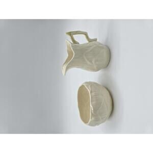 Vintage Belleek Irish Porcelain Creamer and Sugar Bowl Set Lily Pattern